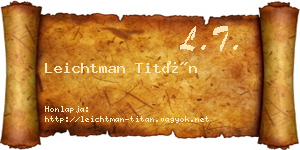 Leichtman Titán névjegykártya